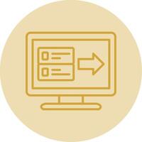 Data Transfer Line Yellow Circle Icon vector