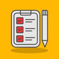 Checklist Filled Shadow Icon vector