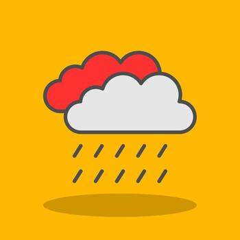 Raining Filled Shadow Icon vector