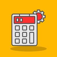 Calculator Filled Shadow Icon vector