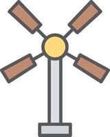 Windmill Line Filled Light Icon vector