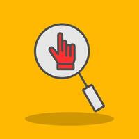 Hand Search Filled Shadow Icon vector