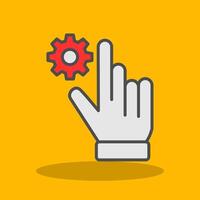 Hand Setting Filled Shadow Icon vector