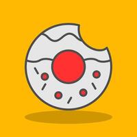 Donut Filled Shadow Icon vector