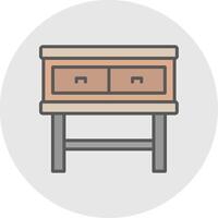 Drawers Line Filled Light Icon vector