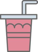 Soda Drink Line Filled Light Icon vector