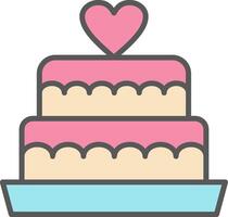 Wedding Cake Line Filled Light Icon vector