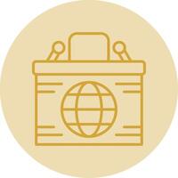 Desk Line Yellow Circle Icon vector