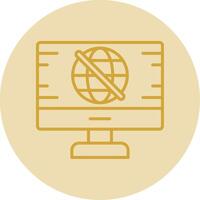 No Signal Line Yellow Circle Icon vector