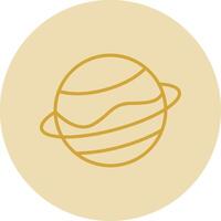 Planet Line Yellow Circle Icon vector