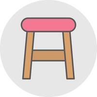 Stool Line Filled Light Icon vector