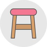 Stool Line Filled Light Icon vector