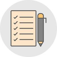 Task List Line Filled Light Icon vector