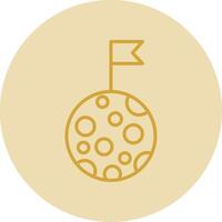 Moon Line Yellow Circle Icon vector