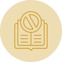 Rejected Line Yellow Circle Icon vector