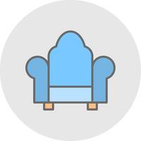 Sillón línea lleno ligero icono vector