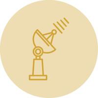 Satellite Dish Line Yellow Circle Icon vector