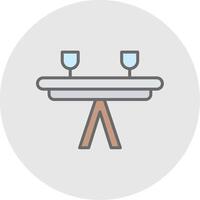 Table Line Filled Light Icon vector