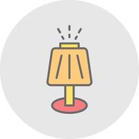 Table Lamp Line Filled Light Icon vector