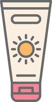 Sun Cream Line Filled Light Icon vector