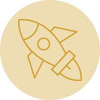 Rocket Line Yellow Circle Icon vector