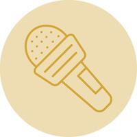 Microphone Line Yellow Circle Icon vector