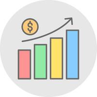 Money Growth Line Filled Light Icon vector