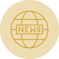 World News Line Yellow Circle Icon vector