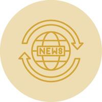 News Report Line Yellow Circle Icon vector
