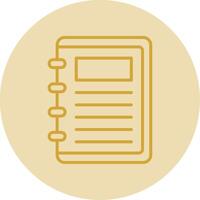 Take Note Line Yellow Circle Icon vector