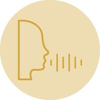 Voice Recording Line Yellow Circle Icon vector