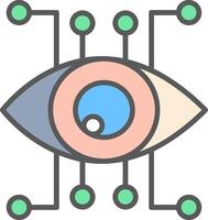 Eye Recognition Line Filled Light Icon vector