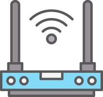 Router Line Filled Light Icon vector