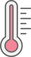 Thermometer Line Filled Light Icon vector