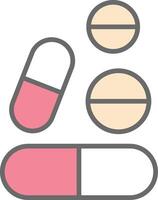 Pills Line Filled Light Icon vector