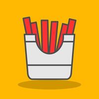 French Fries Filled Shadow Icon vector