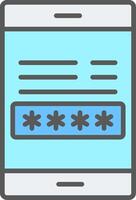 Password Line Filled Light Icon vector