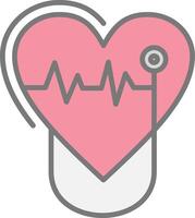 Cardiology Line Filled Light Icon vector