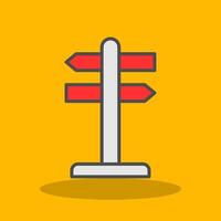 Direction Filled Shadow Icon vector