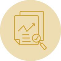 Data Quality Line Yellow Circle Icon vector