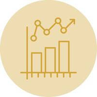 estadístico gráfico línea amarillo circulo icono vector