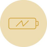 Charging Battery Line Yellow Circle Icon vector