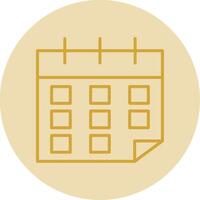 Calendar Line Yellow Circle Icon vector