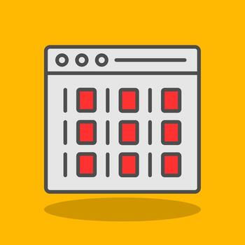 Binary Filled Shadow Icon vector