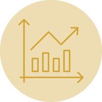 Bar Chart Line Yellow Circle Icon vector