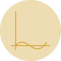 Wave Chart Line Yellow Circle Icon vector