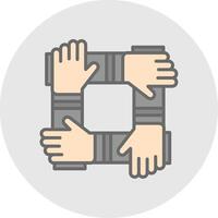 Collaboration Line Filled Light Icon vector