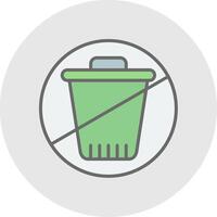 Zero Waste Line Filled Light Icon vector