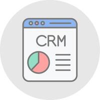 CRM Line Filled Light Icon vector