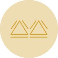 Triangles Line Yellow Circle Icon vector